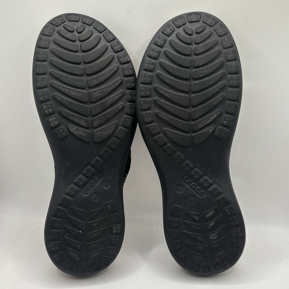 Crocs Capri Leopard Print Sandals Womens 8 Thong Summer Beach Preppy Business - Picture 7 of 7